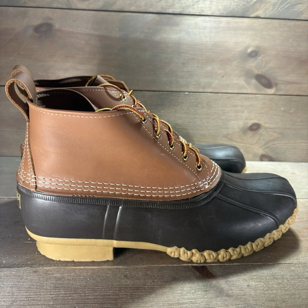 ll bean duck boots mens size 12 wide shoes brown hunting winter waterproof boots
